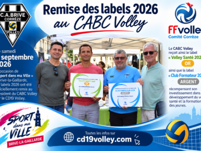 Remise des labels Volley 2026 au CABCvolley