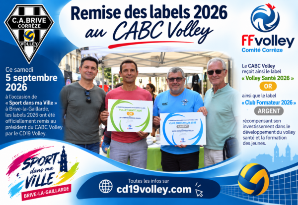 Remise des labels Volley 2026 au CABCvolley